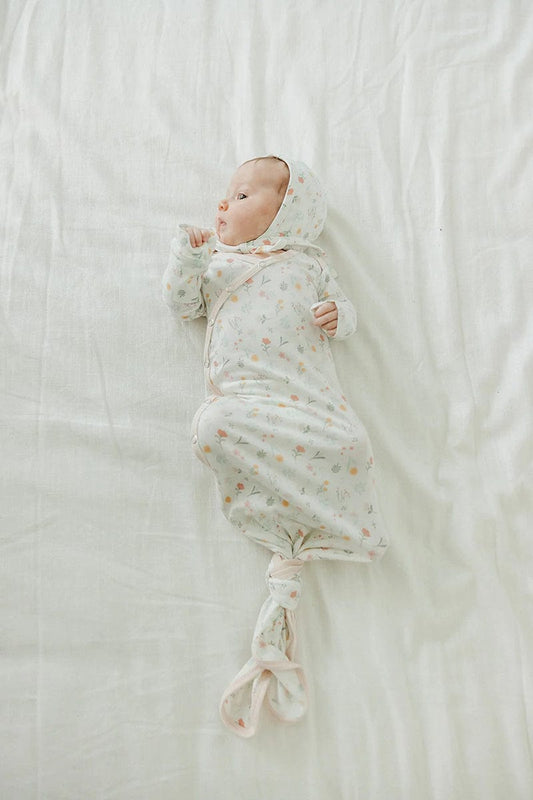 Copper Pearl Newborn Knotted Gown - Mabel