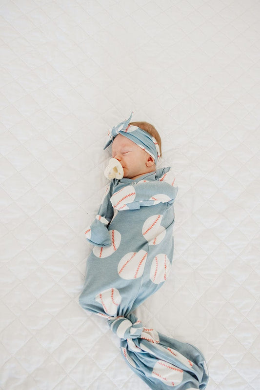 Copper Pearl Newborn Knotted Gown - Slugger