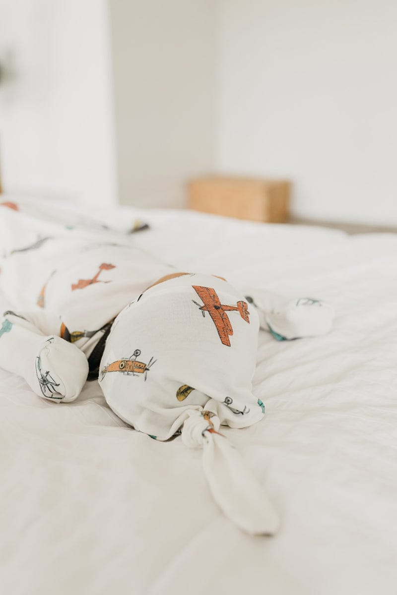 Copper Pearl Newborn Top Knot Hat - Ace