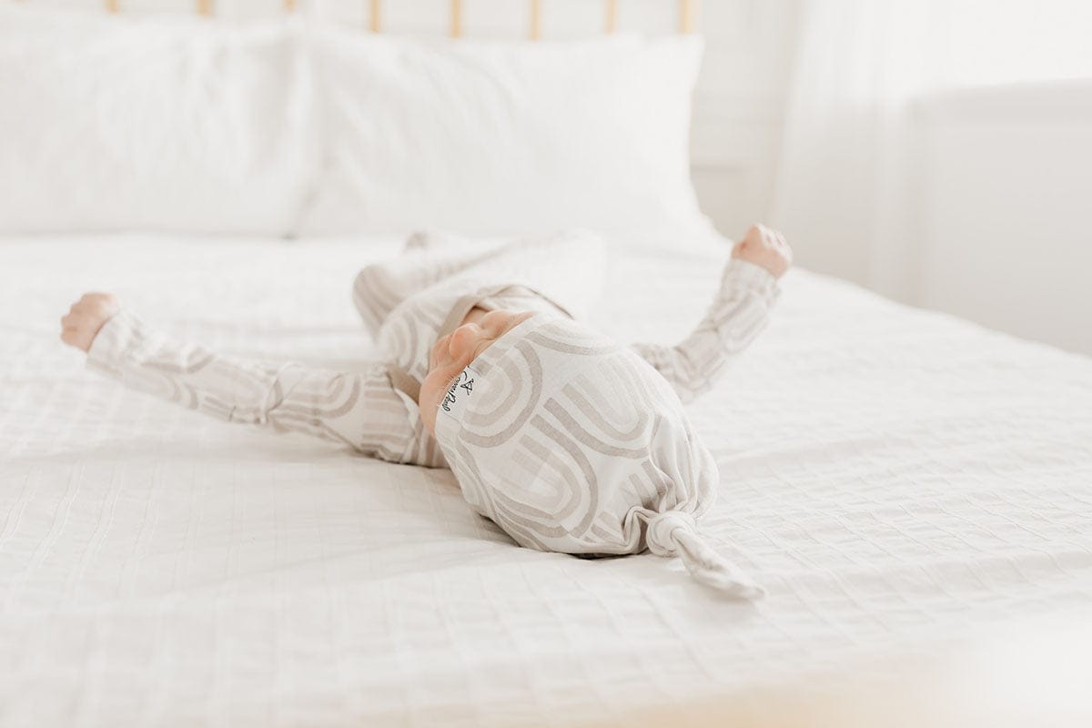 Copper Pearl Newborn Top Knot Hat - Bliss