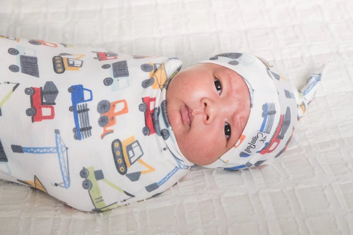 Copper Pearl Newborn Top Knot Hat - Diesel