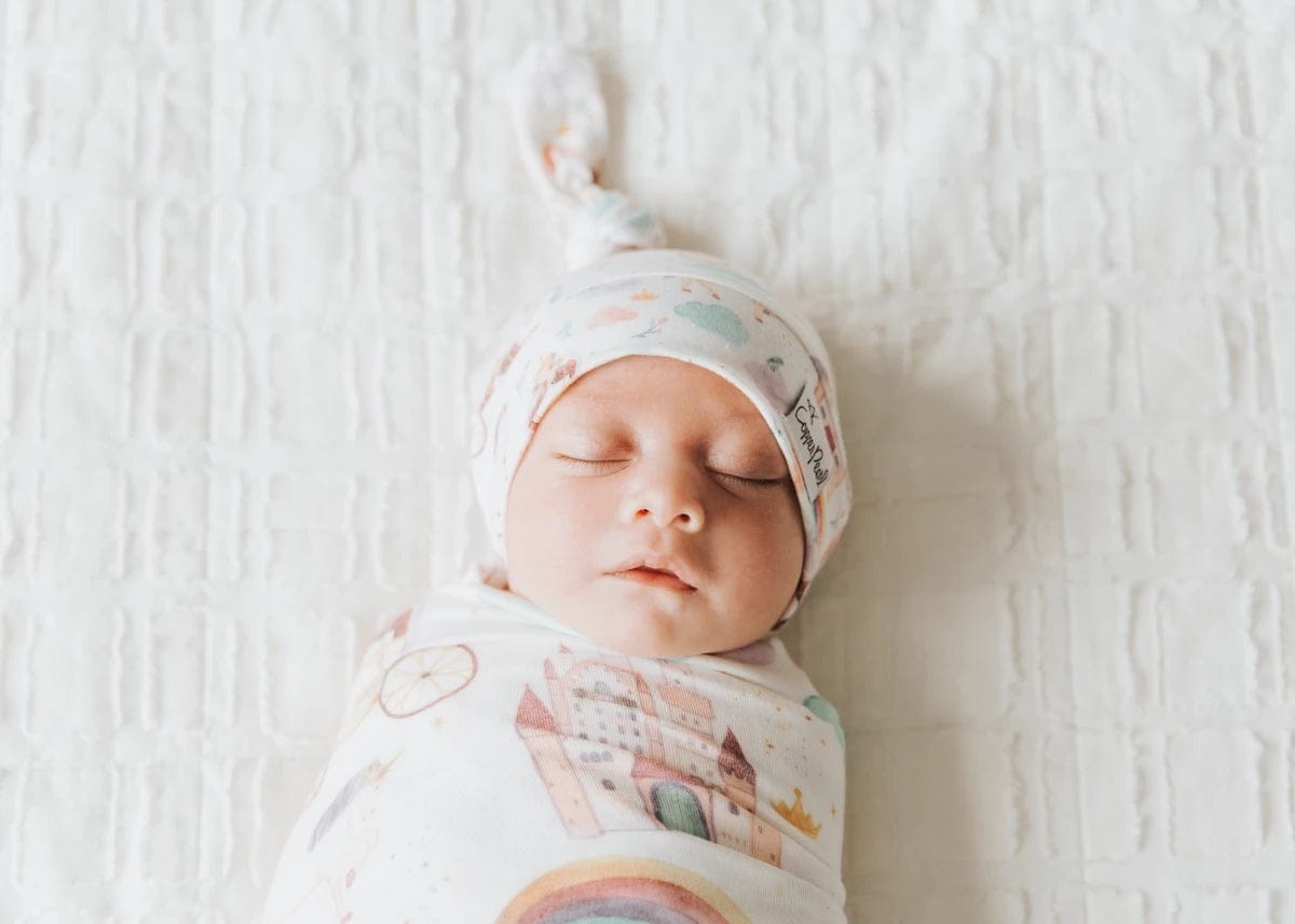 Copper Pearl Newborn Top Knot Hat - Enchanted
