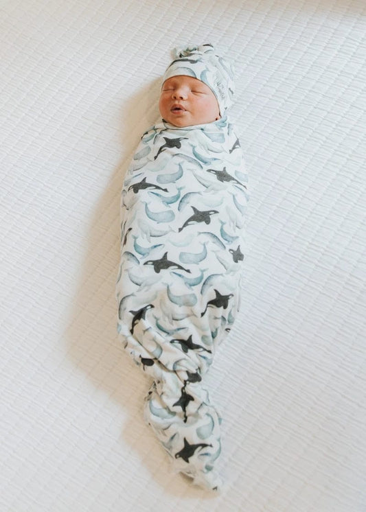 Copper Pearl Newborn Top Knot Hat - Kai