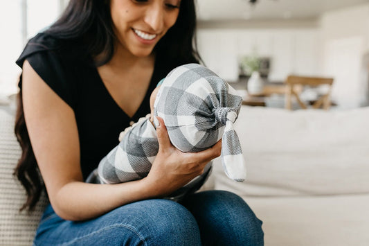 Copper Pearl Newborn Top Knot Hat - Scotland