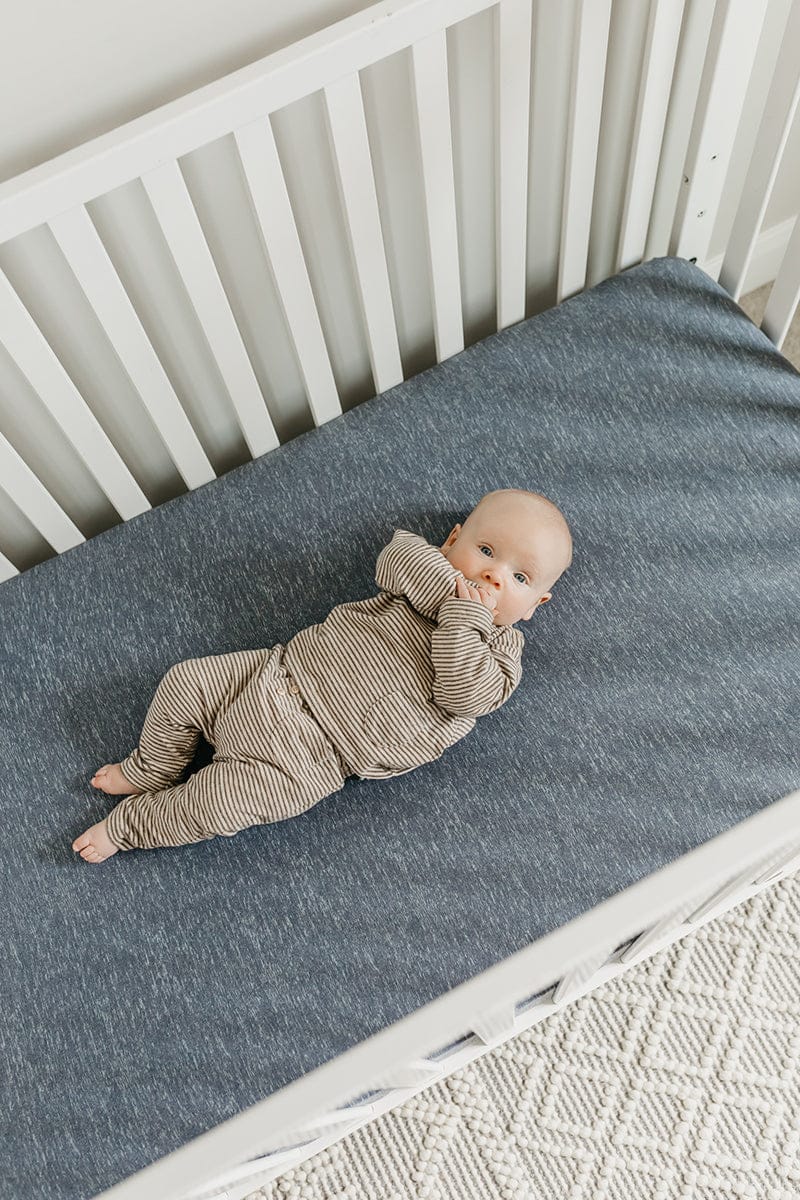 Copper Pearl Premium Fitted Crib Sheet - Denim