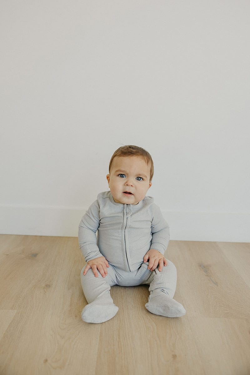 Copper Pearl Zip-up Footie - Ash (6-12M) - X003V4NABT