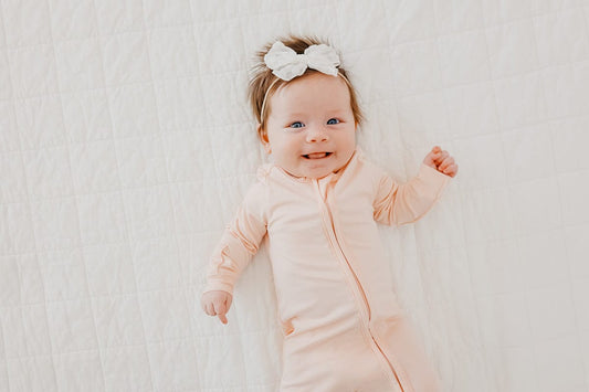 Copper Pearl Zip-up Footie - Blush (6-12M) - X003QERJ43