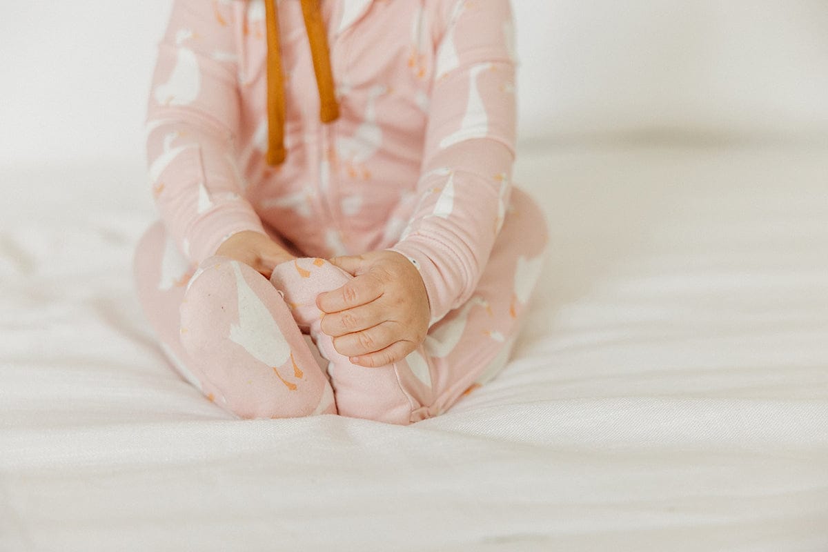 Copper Pearl Zip-up Footie - Goosie (3-6M) - X003ZY14T5