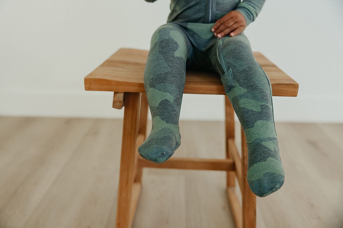 Copper Pearl Zip-up Footie - Hunter (6-12M) - X003QERIXF