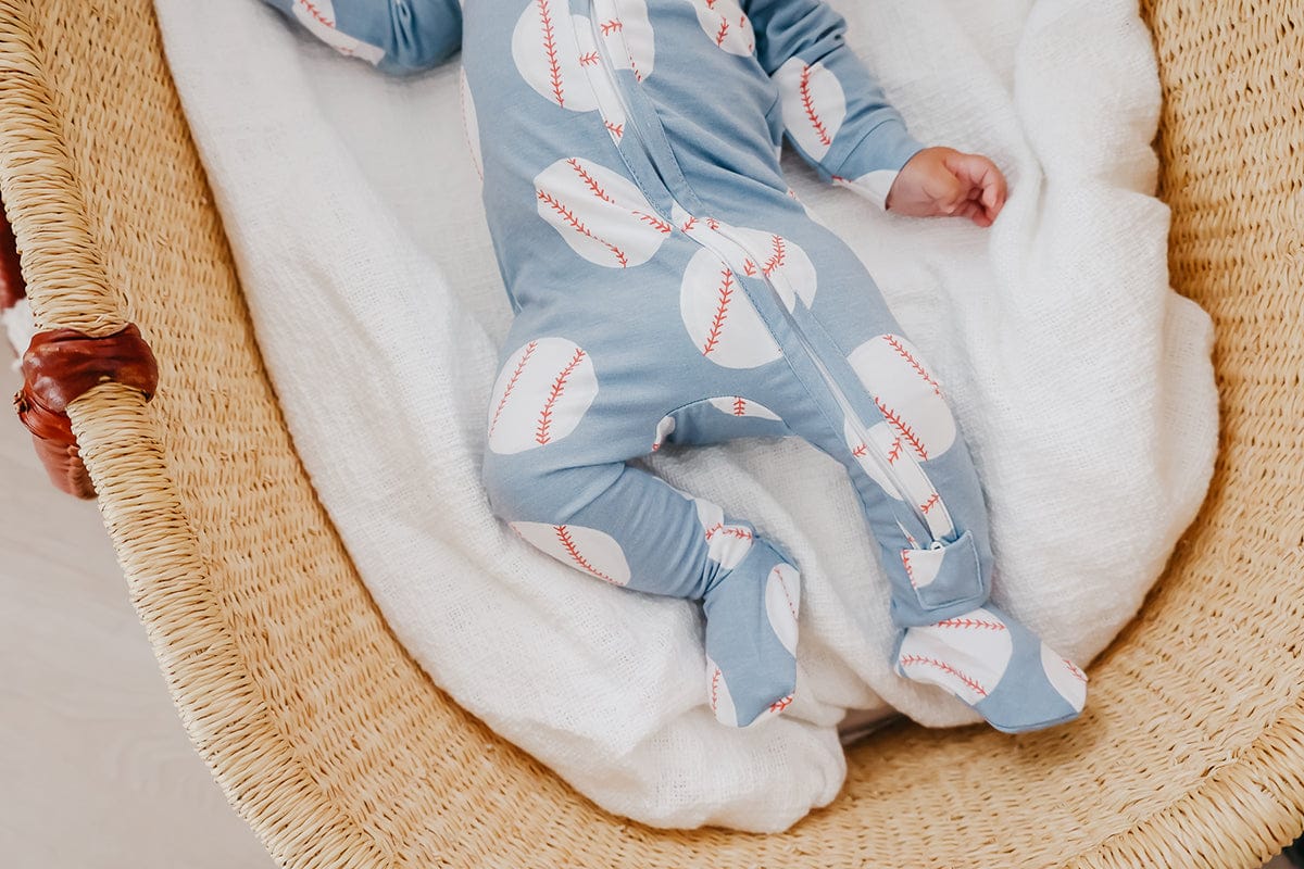 Copper Pearl Zip-up Footie - Slugger (3-6M) - X003QELBVF