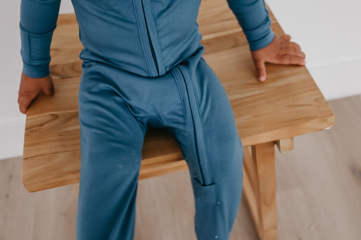 Copper Pearl Zip-up Footie - Steel (6-12M) - X003QELBQF