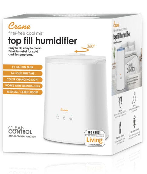Crane 1.2 Gal. Cool Mist Top Fill Humidifier & Aroma Diffuser for Medium to Large Rooms - EE-6909