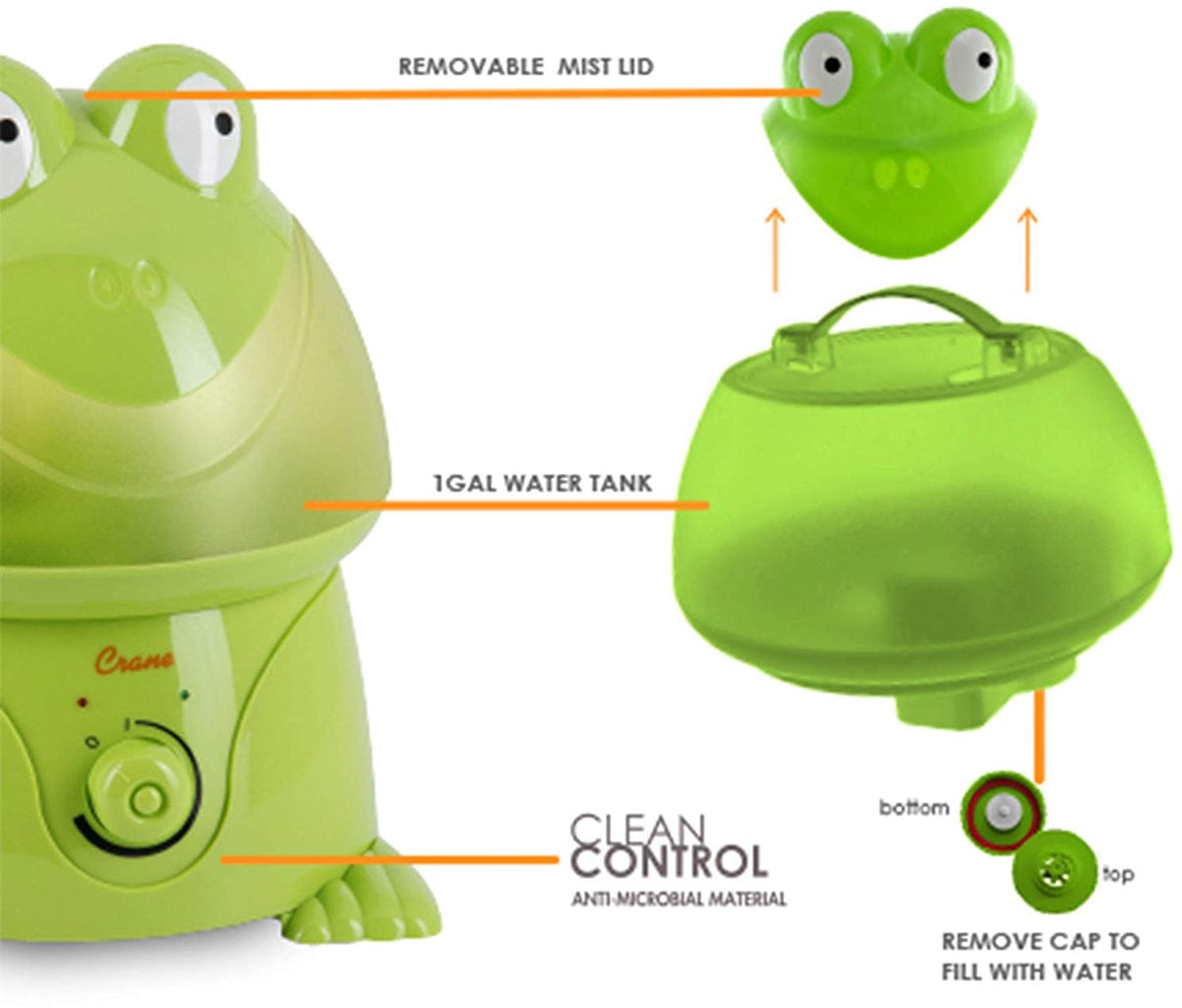 Crane Cool Mist Humidifier - Frog