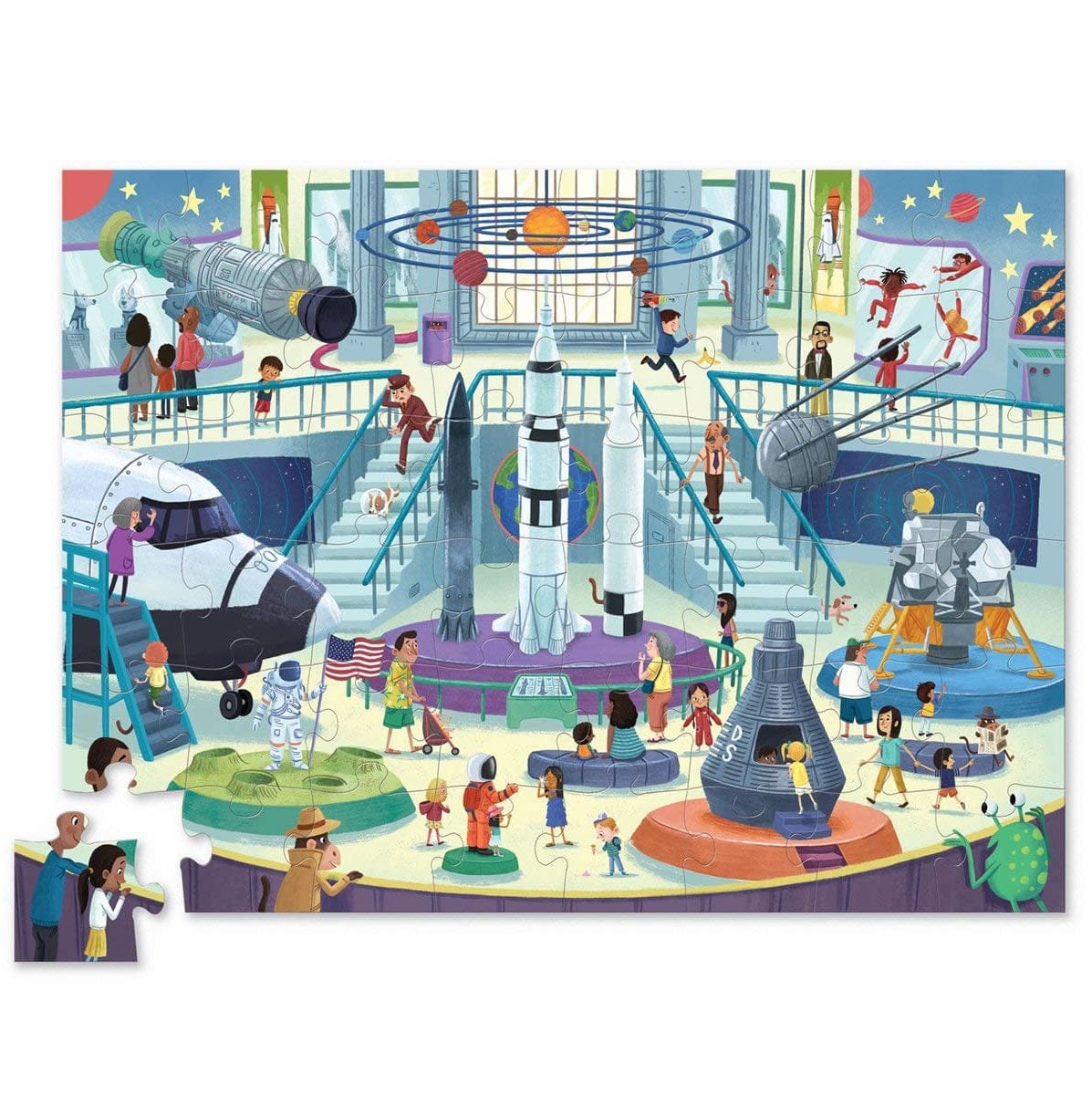 Crocodile Creek Day At The Museum Puzzle - Space - 4063-2