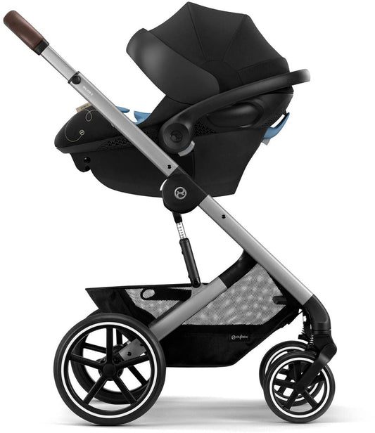 Cybex Balios S Lux + Aton G SensorSafe Travel System Bundle - Silver Frame / Lava Grey / Lava Grey - 522002395-522004779