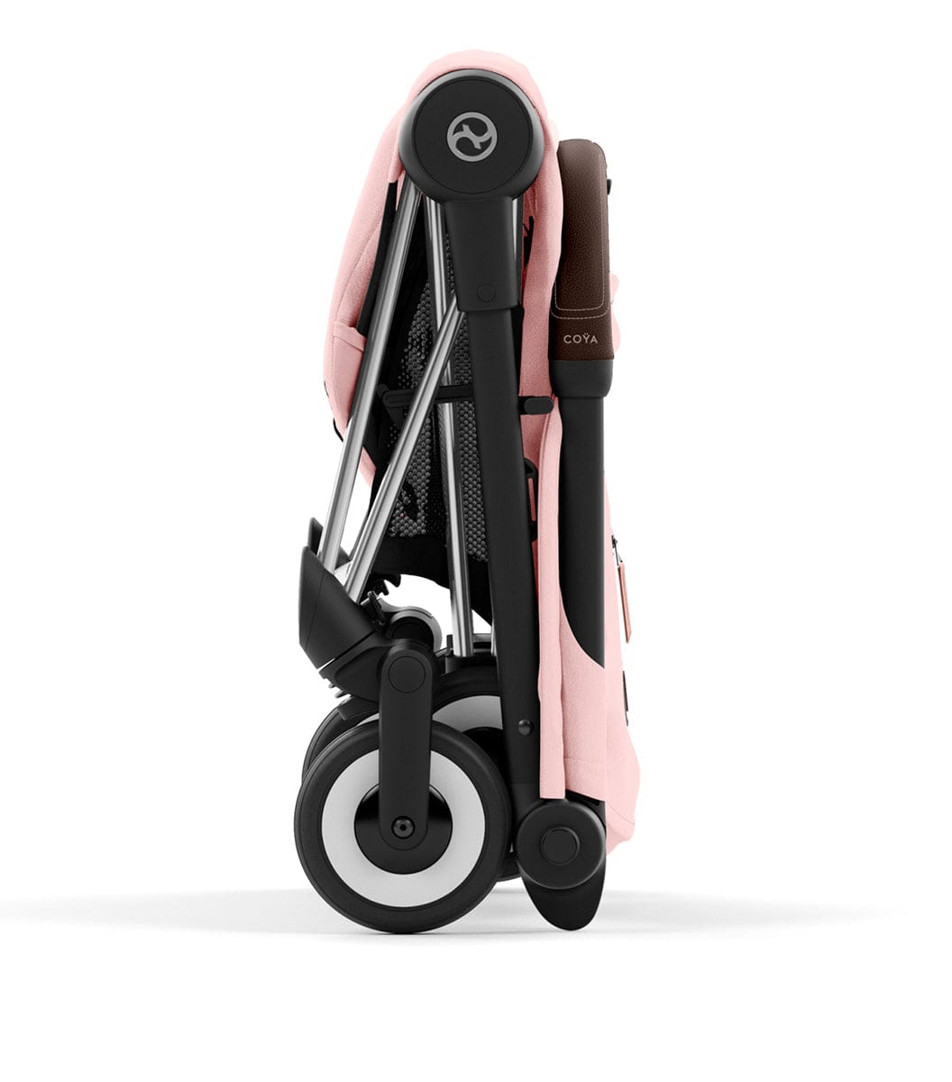 Cybex COYA Compact Stroller - Chrome / Dark Brown / Peach Pink - 522004423