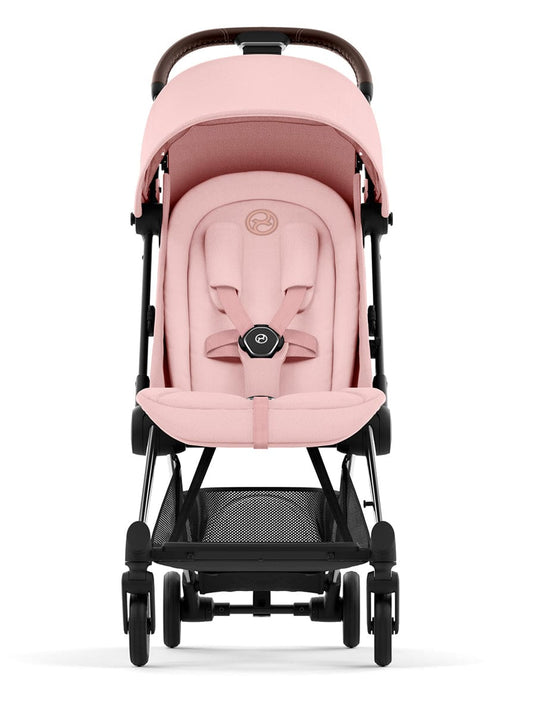 Cybex COYA Compact Stroller - Chrome / Dark Brown / Peach Pink - 522004423