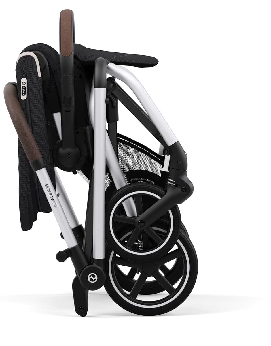 Cybex Eezy S Twist +2 V2 Stroller + Aton 2 Sensorsafe Travel System Bundle - Lava Grey / Lavastone Black