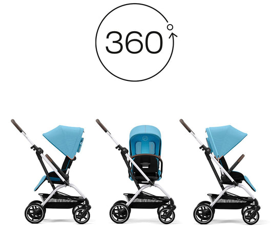 Cybex Eezy S Twist +2 V2 Compact Stroller - Beach Blue - 522001727