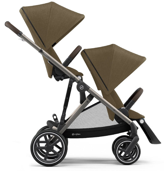 Cybex Gazelle S Double Stroller - Classic Beige (Taupe Frame) - 520003563-520003573