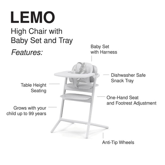 Cybex LEMO 2 High Chair 3-in-1 Set - All White - 521004827