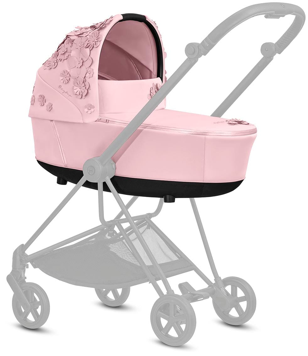 Cybex Mios 2 with Lux Bassinet + Cloud Q Travel System Bundle - Simply Flowers - Pale Blush - TRVL-519003267-B-SF-BLUSH