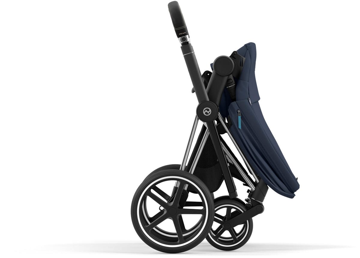 Cybex Priam 4 Stroller (One Box) - Chrome / Black / Nautical Blue - 521004143