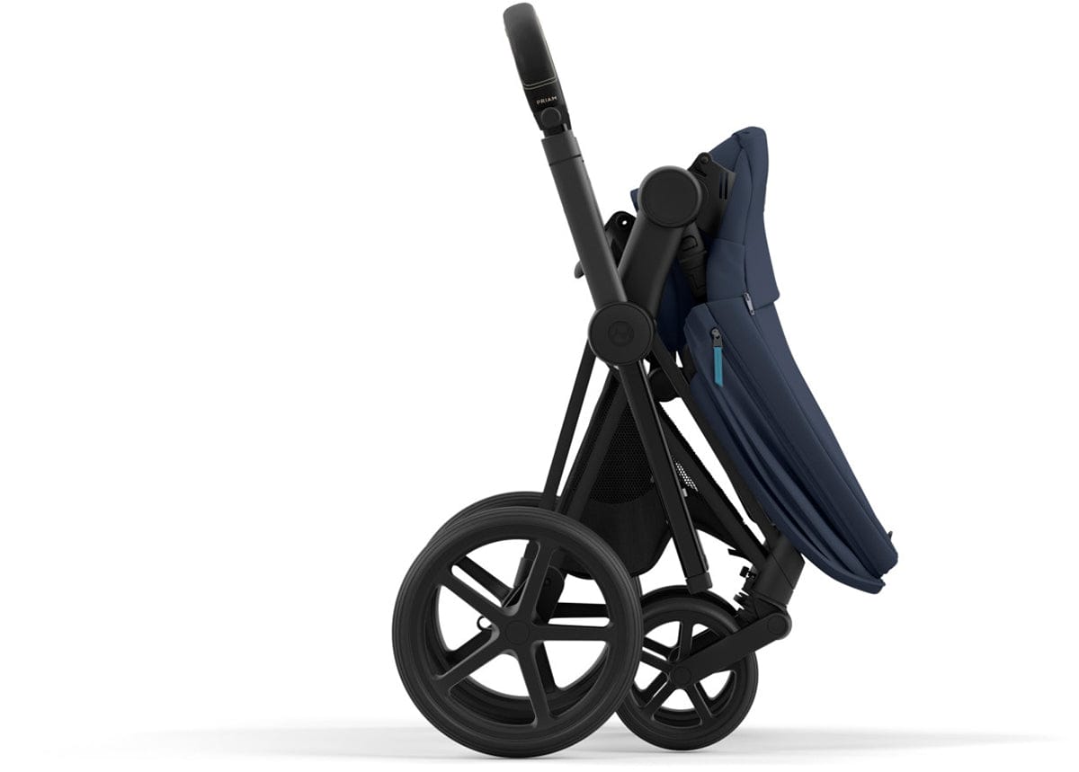 Cybex Priam 4 Stroller (One Box) - Matte Black / Black / Nautical Blue - 521004111
