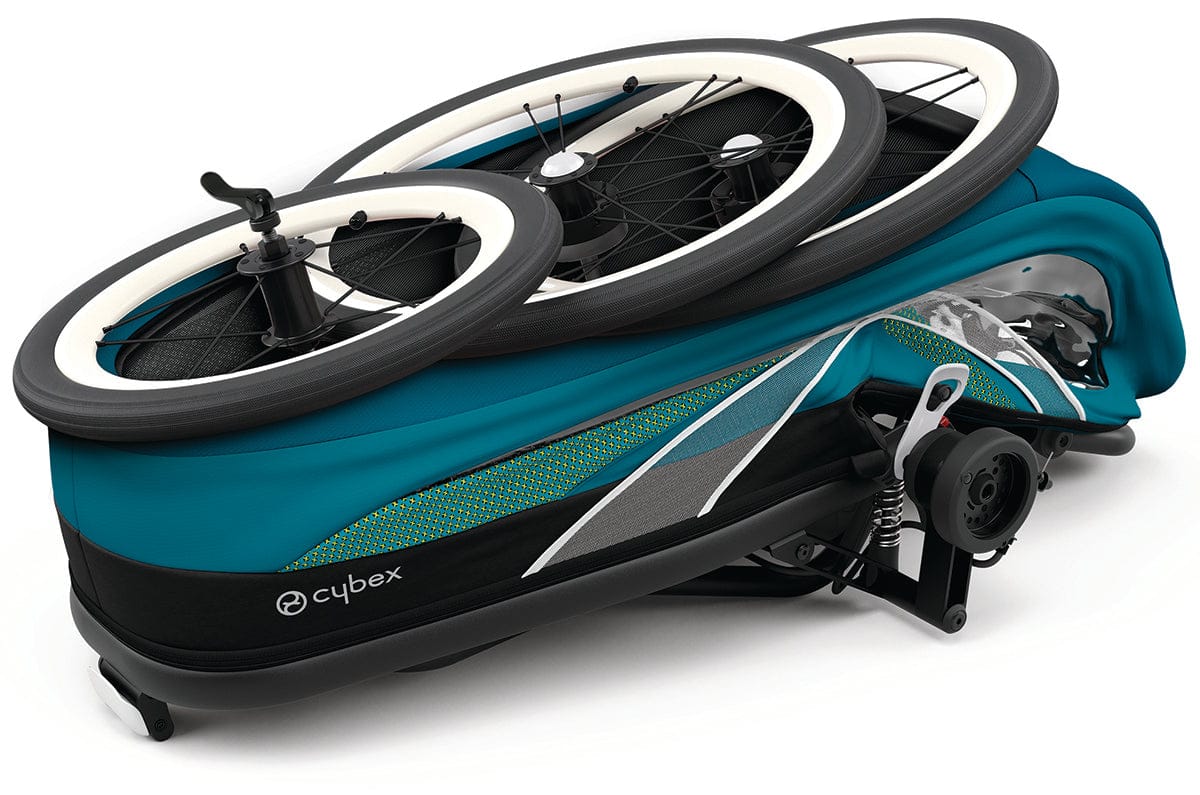 Cybex Zeno Multisport Trailer Bundle - Black Frame + Maliblue Seat Pack - 521000297-521000383