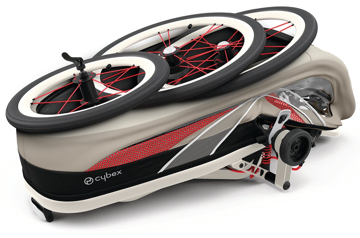 Cybex Zeno Multisport Trailer Bundle - Cream/Orange Frame + Bleached Sand Seat Pack - 521000321-521000381