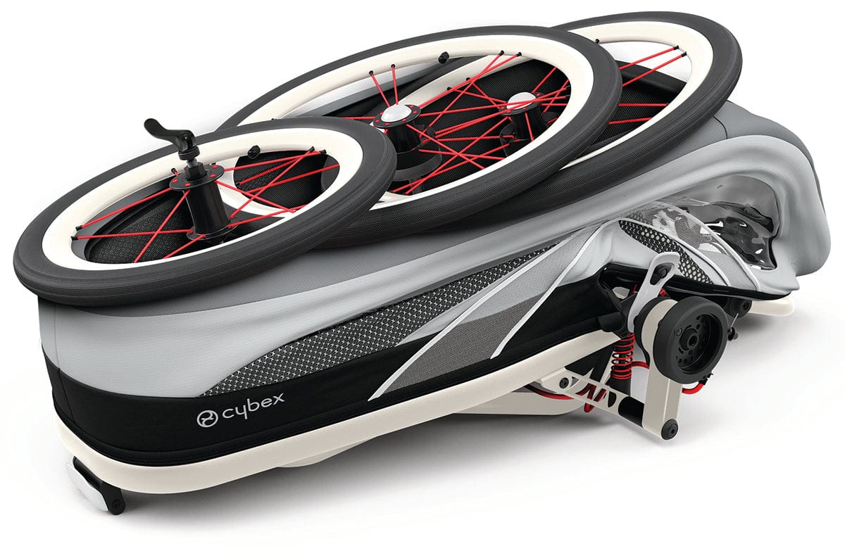 Cybex Zeno Multisport Trailer Bundle - Cream/Orange Frame + Medal Grey Seat Pack - 521000321-521000377