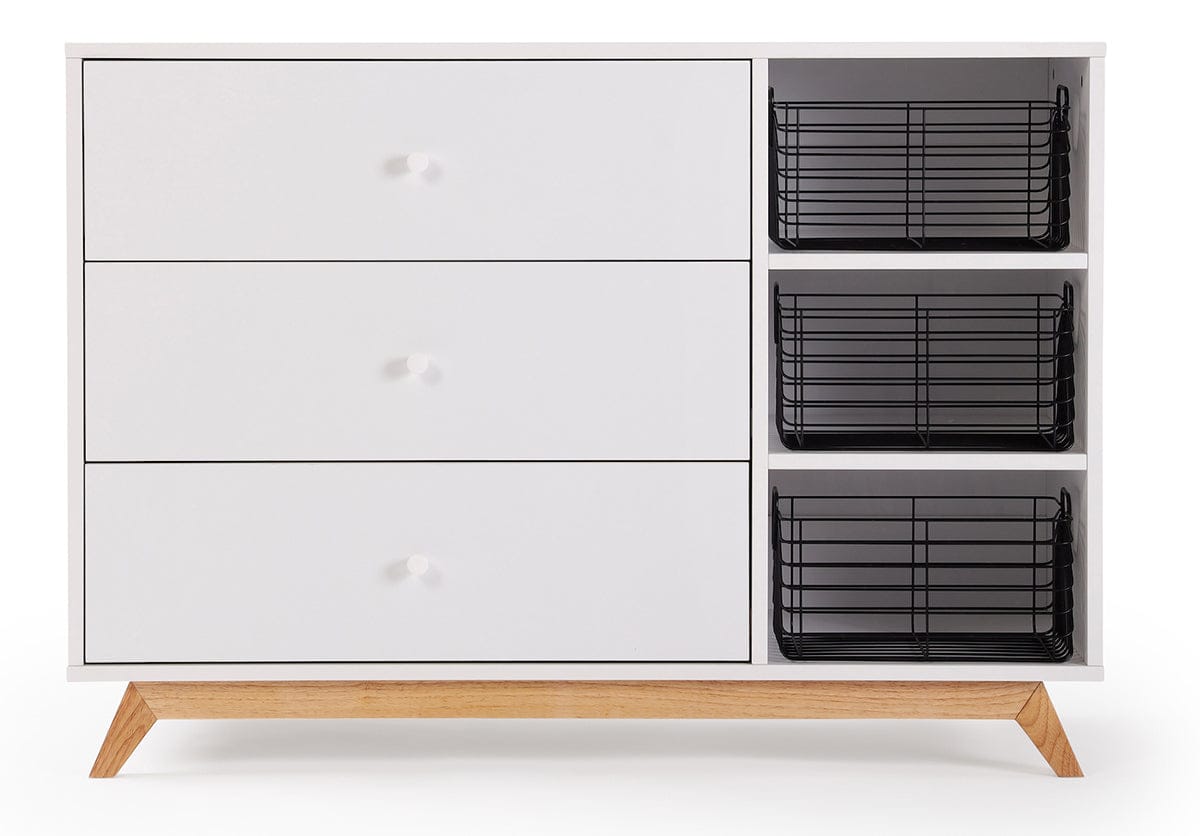 dadada Central Park 3-Drawer Dresser - White / Natural - 41131-DA