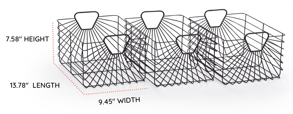 dadada Central Park Storage Baskets (Set Of 3) - Black - 51141-DA