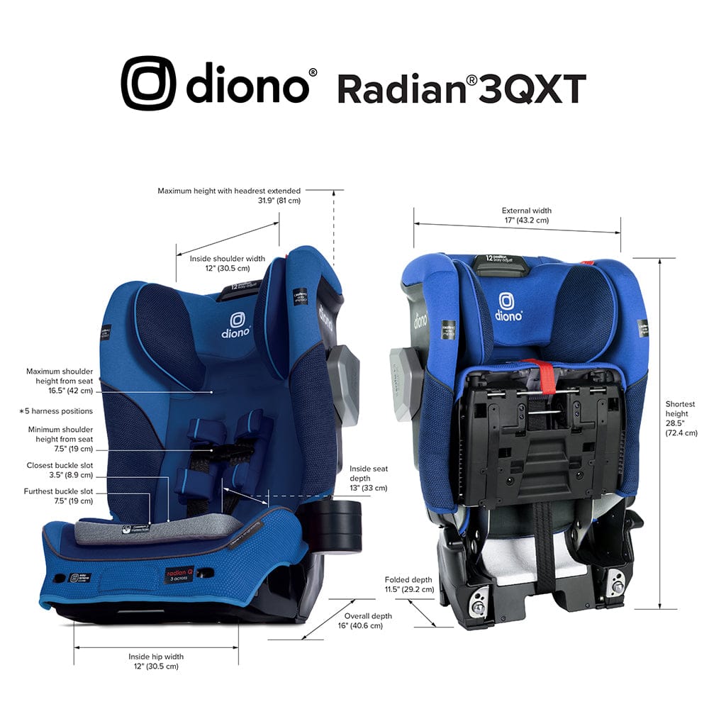Diono Radian 3QXT Narrow All-in-One Convertible Car Seat - Blue Sky - 51224