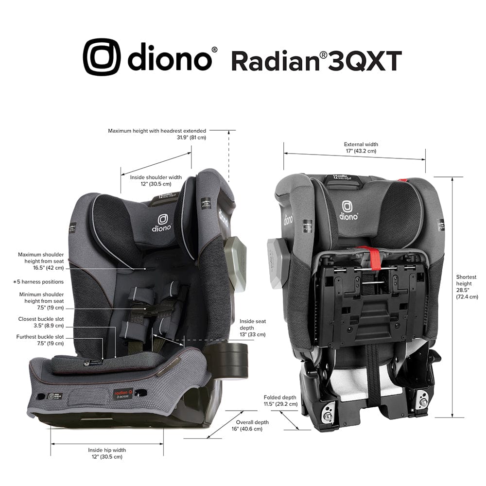 Diono Radian 3QXT Narrow All-in-One Convertible Car Seat - Gray Slate