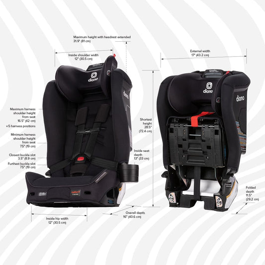 Diono Radian 3R SafePlus All-in-One Convertible Car Seat - Jet Black - 50630-NA-01