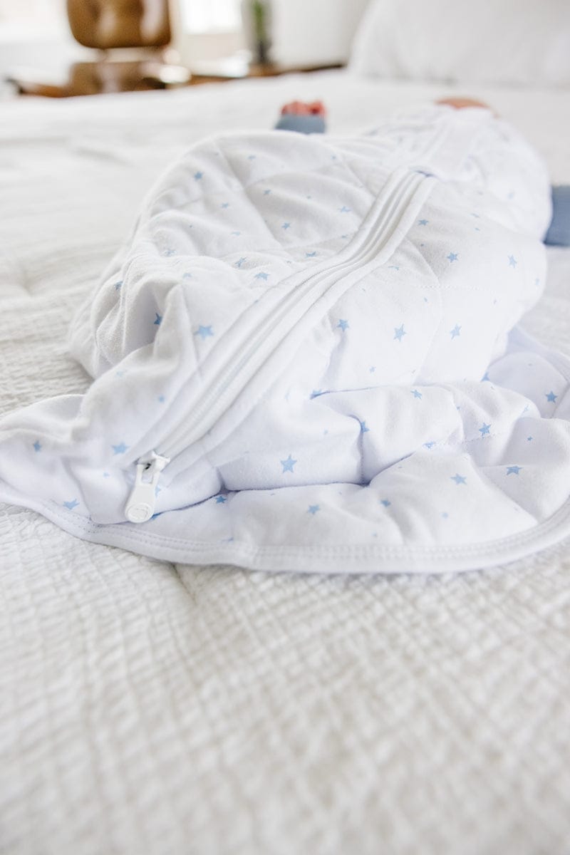 Dreamland Baby Dream Weighted Sleep Sack & Swaddle - White w/ Pink Stars, 0-6 months - DBSMSWAD-PINK