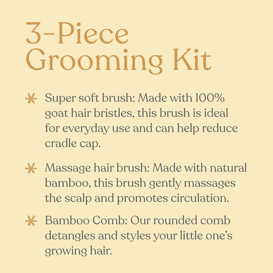 EllaOla 3-Piece Bamboo Brush & Comb Set - 191000N