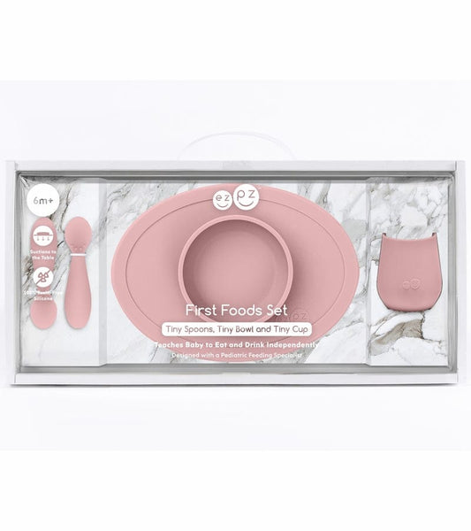EZPZ Infant Bundle - First Foods Set + Oral Development Tools - Blush - PKFFB005-PCDTS001
