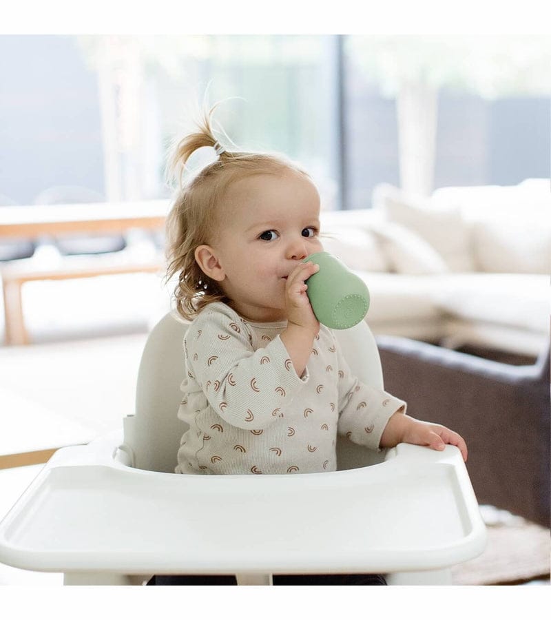 EZPZ Toddler Bundle - Mini Feeding Set + Mini Cup and Straw Training System - Sage