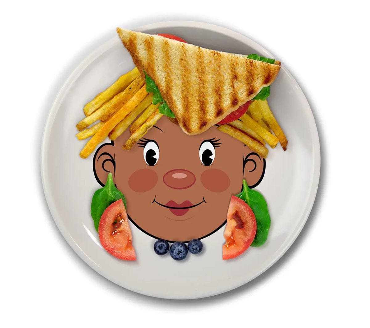 Fred & Friends Food Face Plate - Ms. Food Face - Brown - 5286056