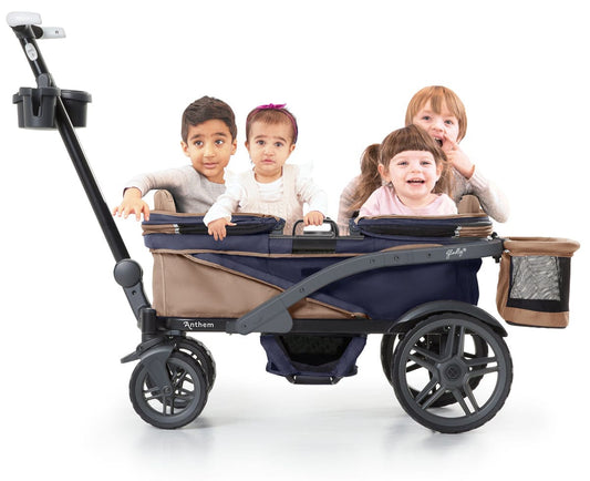 Gladly Family Anthem4 ICS All-Terrain (4 Seater) Stroller Wagon - Sand & Sea - WAG-SAN-4-S