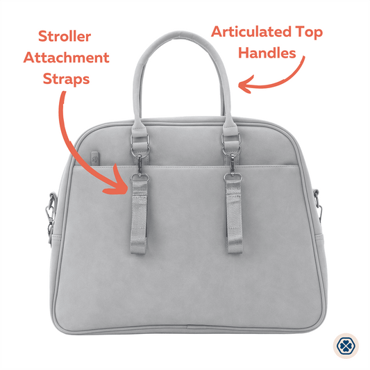 Gladly Family Pod Diaper Bag Changing Station + Travel Cot - Whisper Gray - POD-WHI-CAR