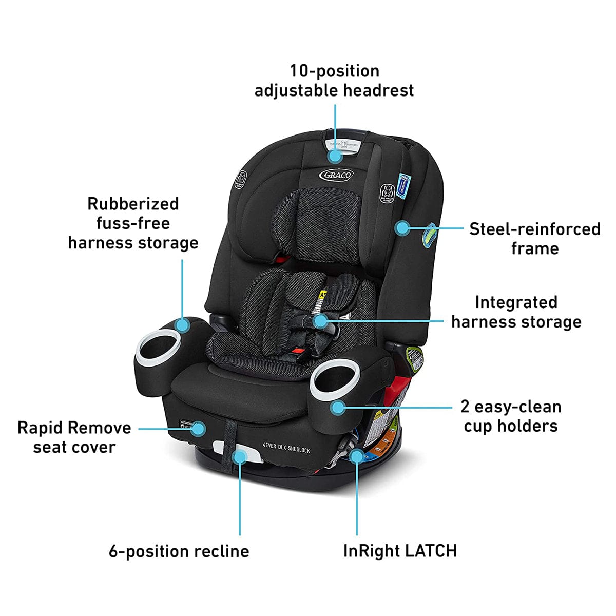 Graco 4Ever DLX SnugLock 4-in-1 Convertible Car Seat - Tomlin - 2139086