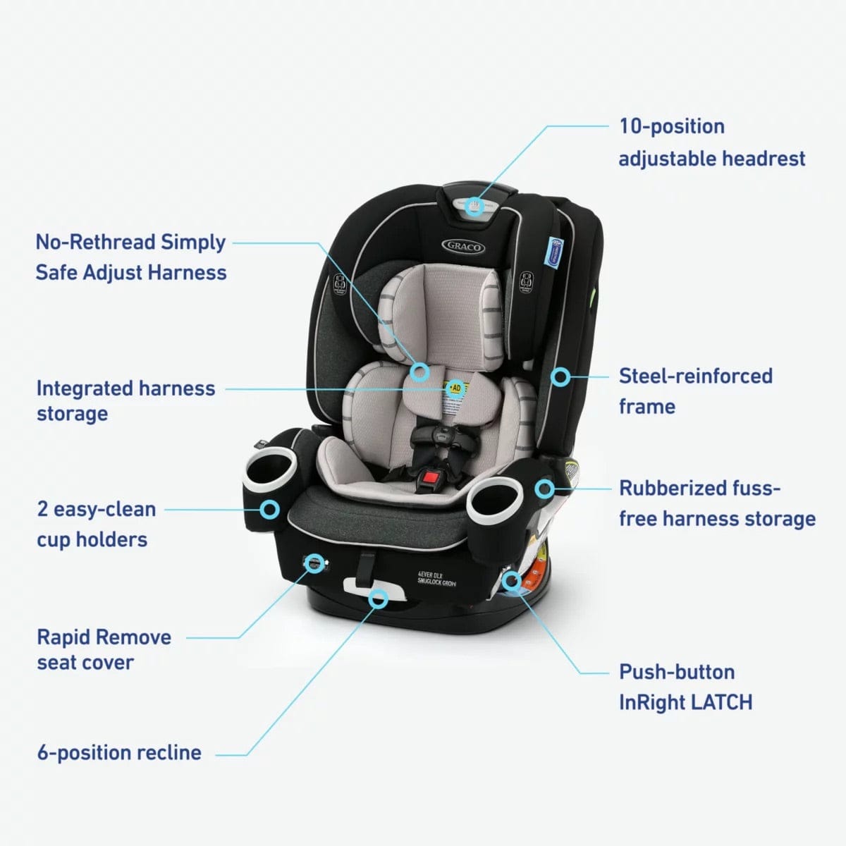 Graco 4Ever DLX SnugLock Grow 4-in-1 Convertible Car Seat - Maison Fashion - 2156210