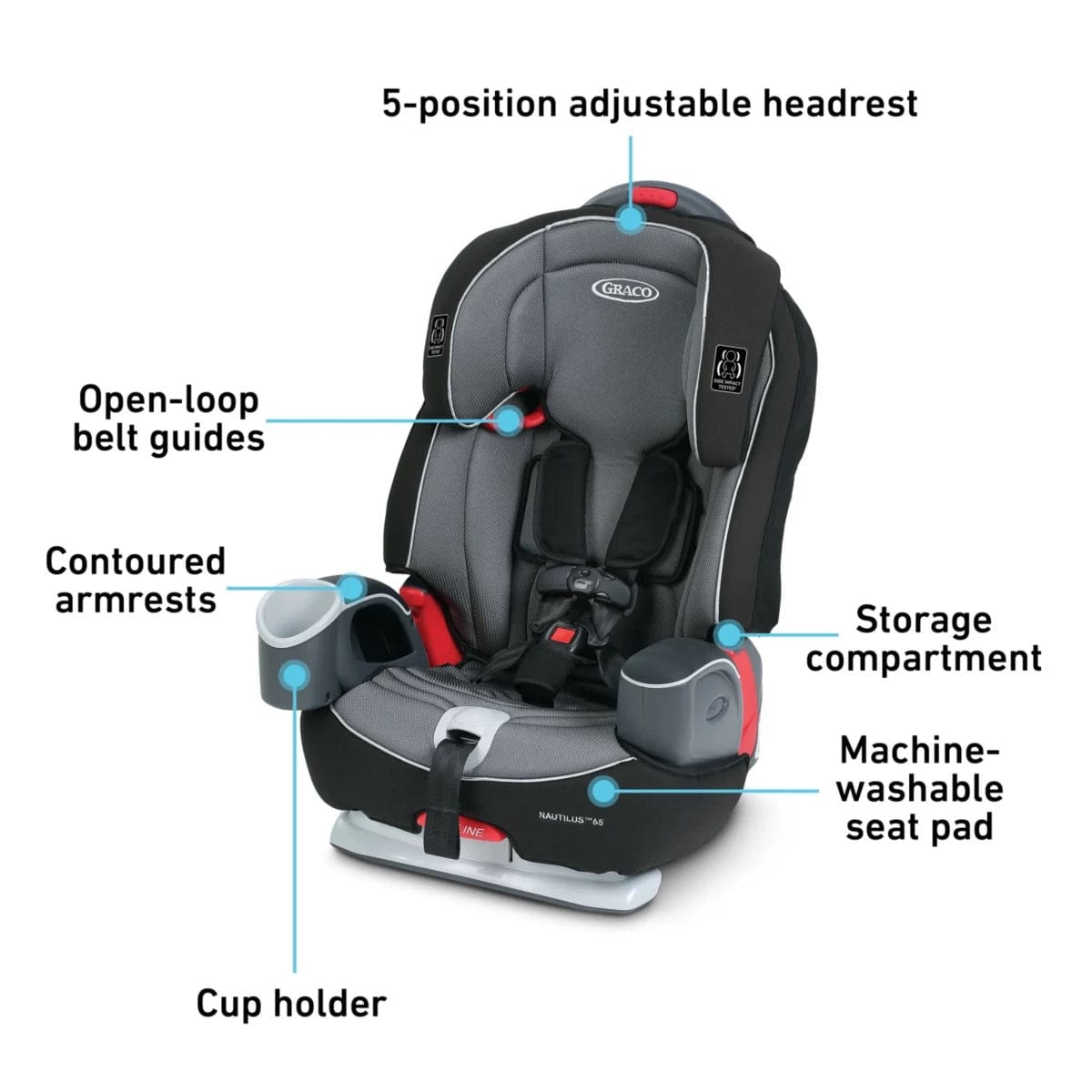 Graco Nautilus 65 3-in-1 Harness Booster Car Seat - Bravo