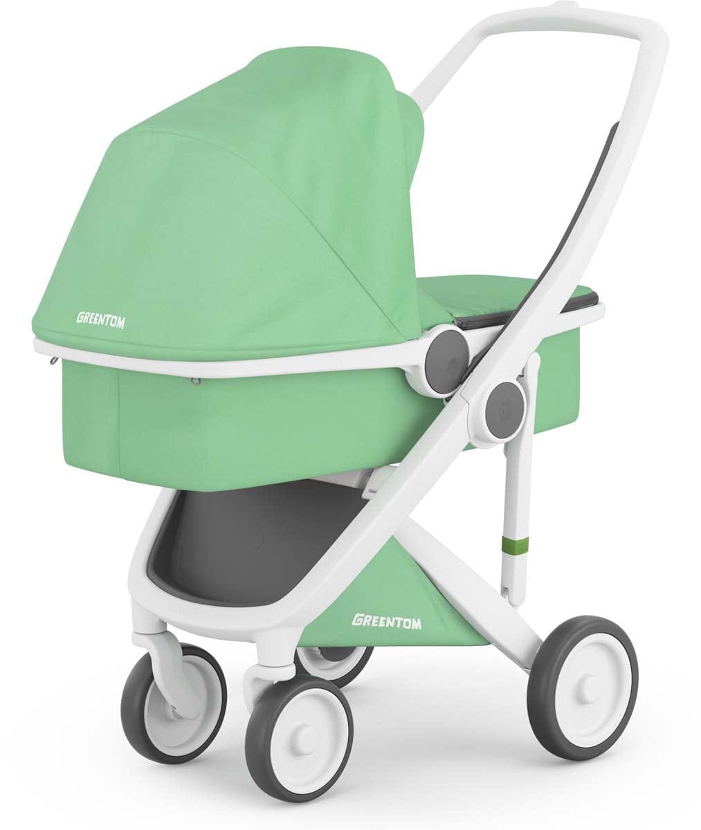 Greentom Carrycot Stroller - White/Mint