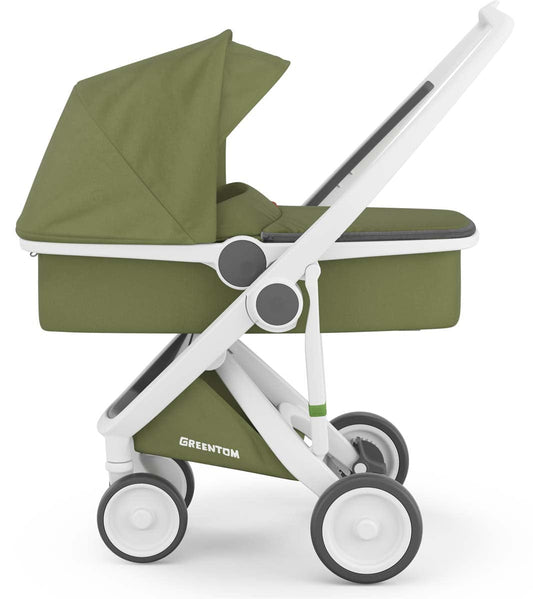 Greentom Carrycot Stroller - White/Olive - 8.71932E+12