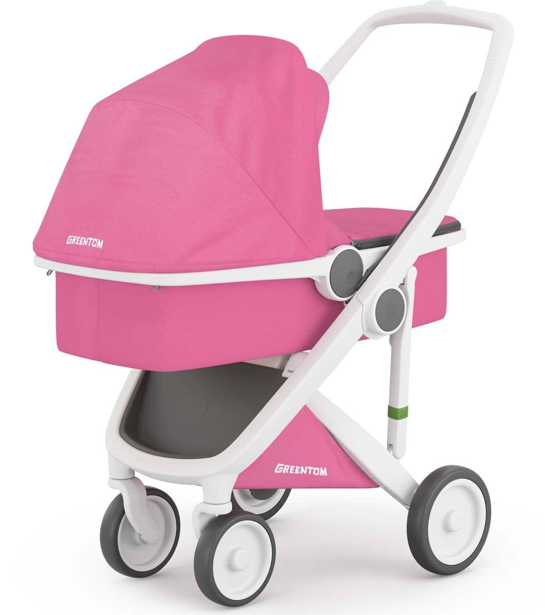 Greentom Carrycot Stroller - White/Pink - 8.71932E+12