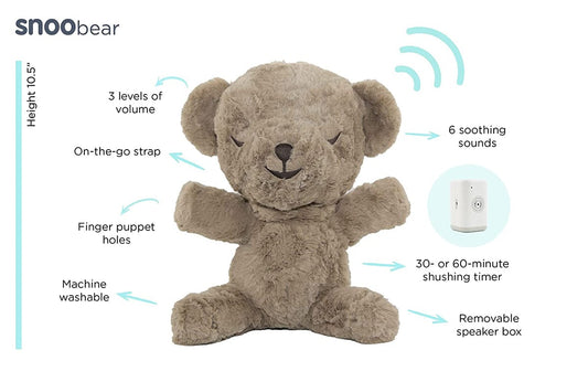 Happiest Baby Snoo Bear II 3-in-1 White Noise Lovey - Brown - 6241HBXX103